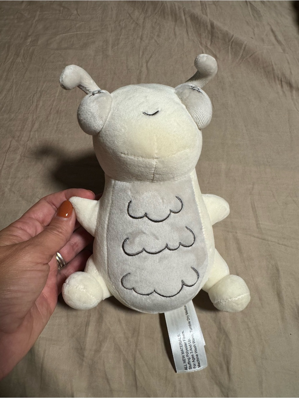 Cream Plush Alien Stuffed Animal - Soft Cuddly Toy